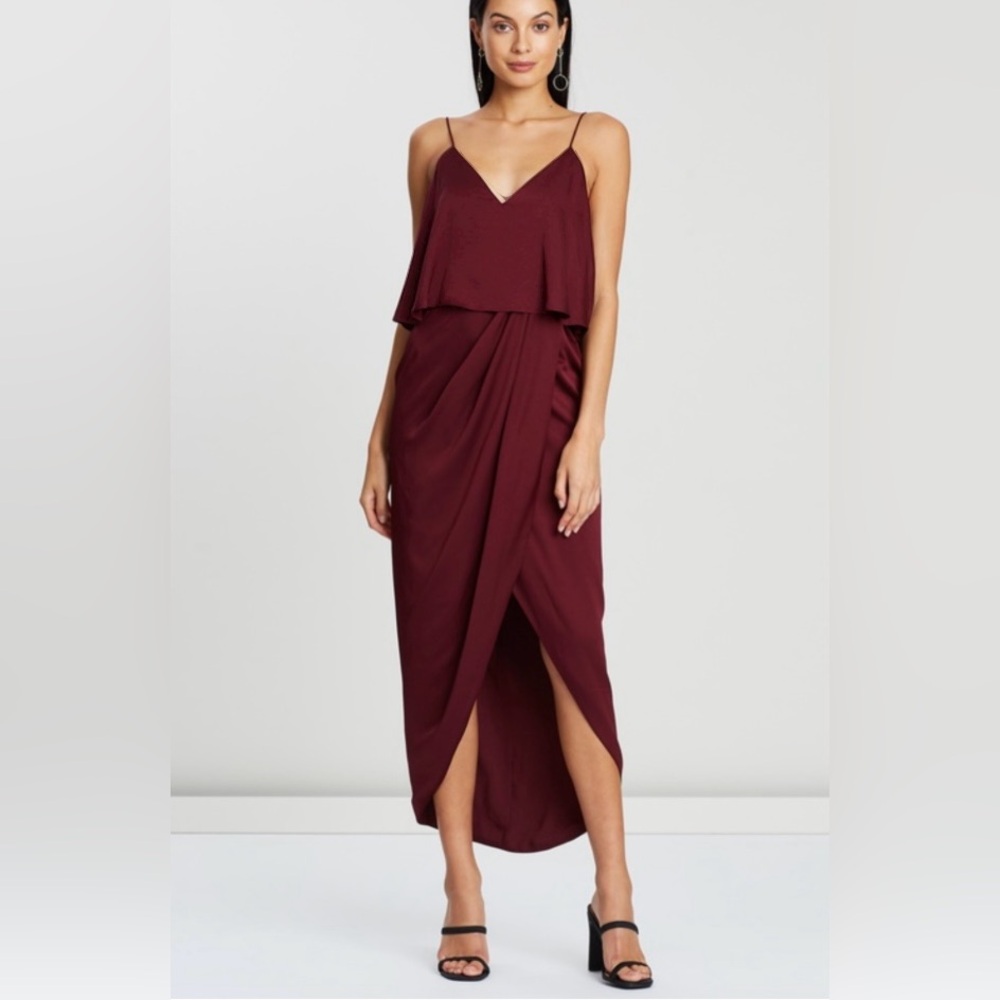 Luxe Cocktail Dress Satin Frill